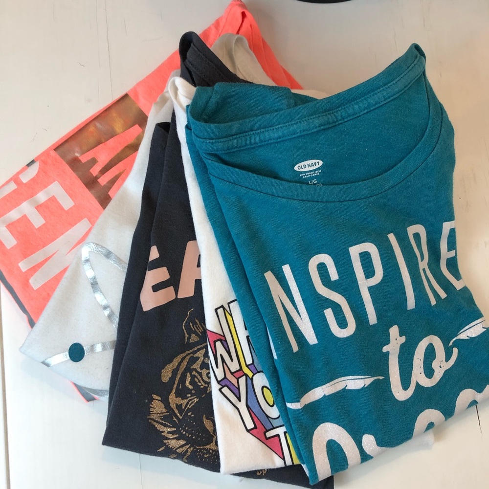 Girls graphic tees set of 5 mix old navy/cat&jack